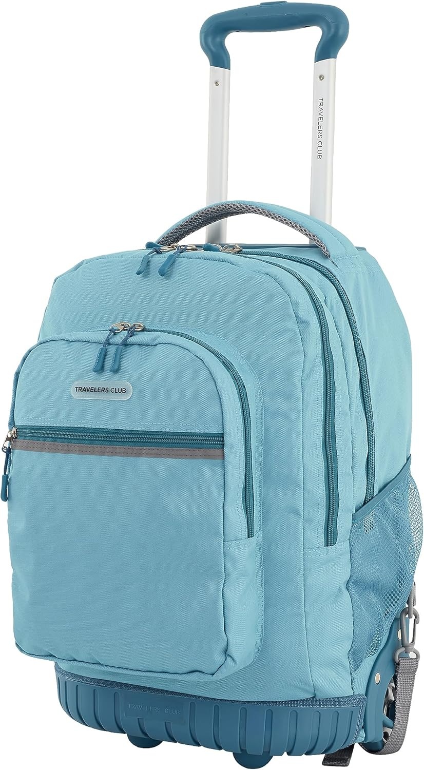 image:imageTravelers Club 18 Rolling Backpack with Shoulder Straps BlackAqua