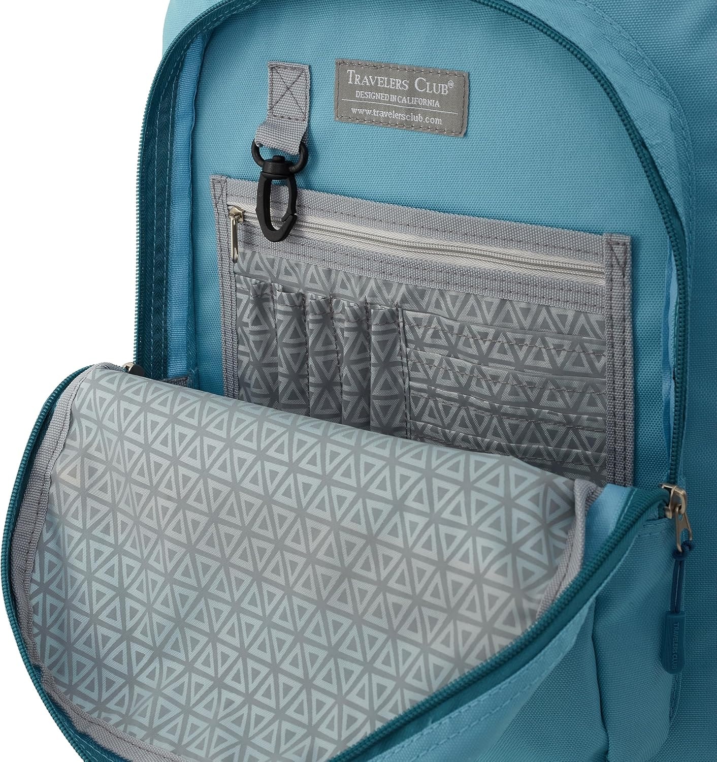 image:imageTravelers Club 18 Rolling Backpack with Shoulder Straps BlackAqua