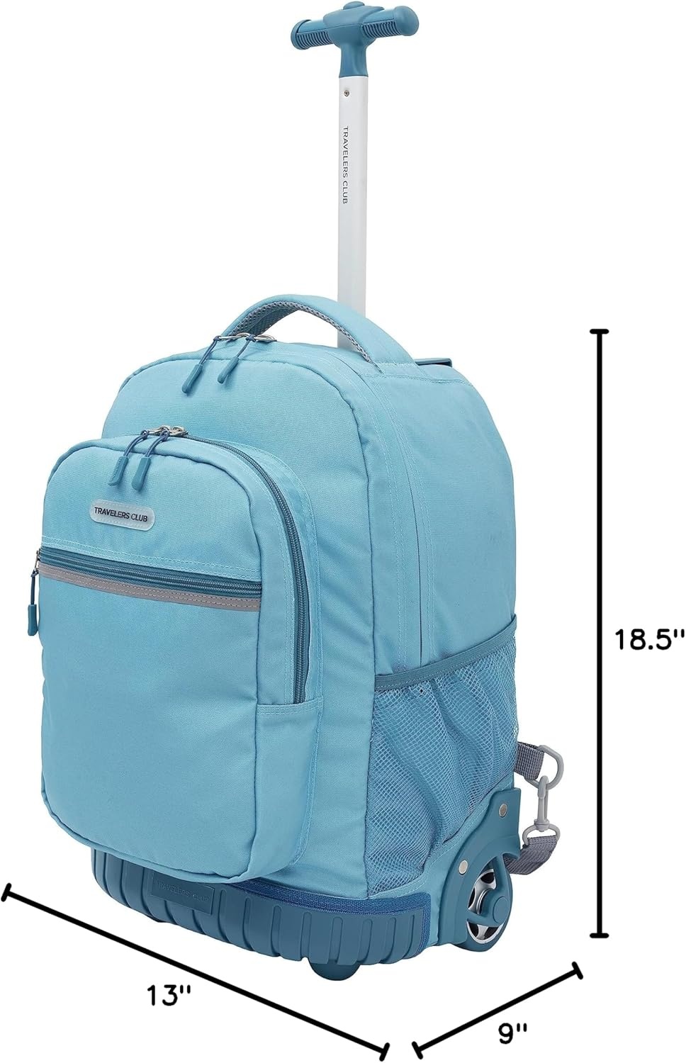 image:imageTravelers Club 18 Rolling Backpack with Shoulder Straps BlackAqua