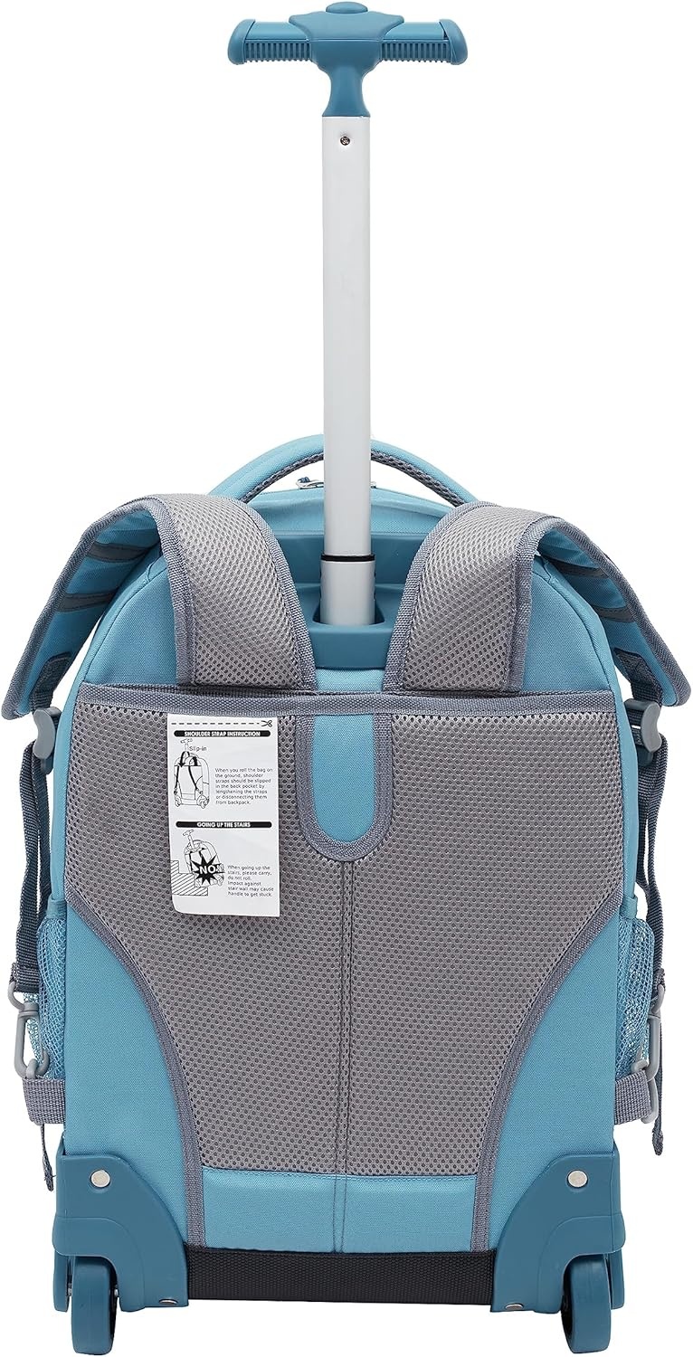 image:imageTravelers Club 18 Rolling Backpack with Shoulder Straps BlackAqua