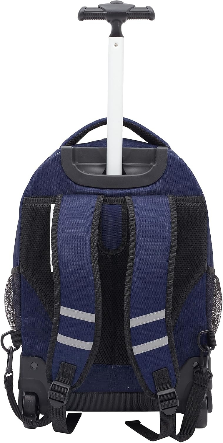 image:imageTravelers Club 18 Rolling Backpack with Shoulder Straps BlackMidnight Blue