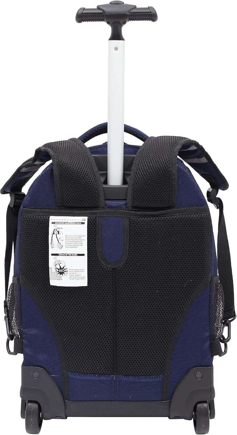 image:imageTravelers Club 18 Rolling Backpack with Shoulder Straps BlackMidnight Blue