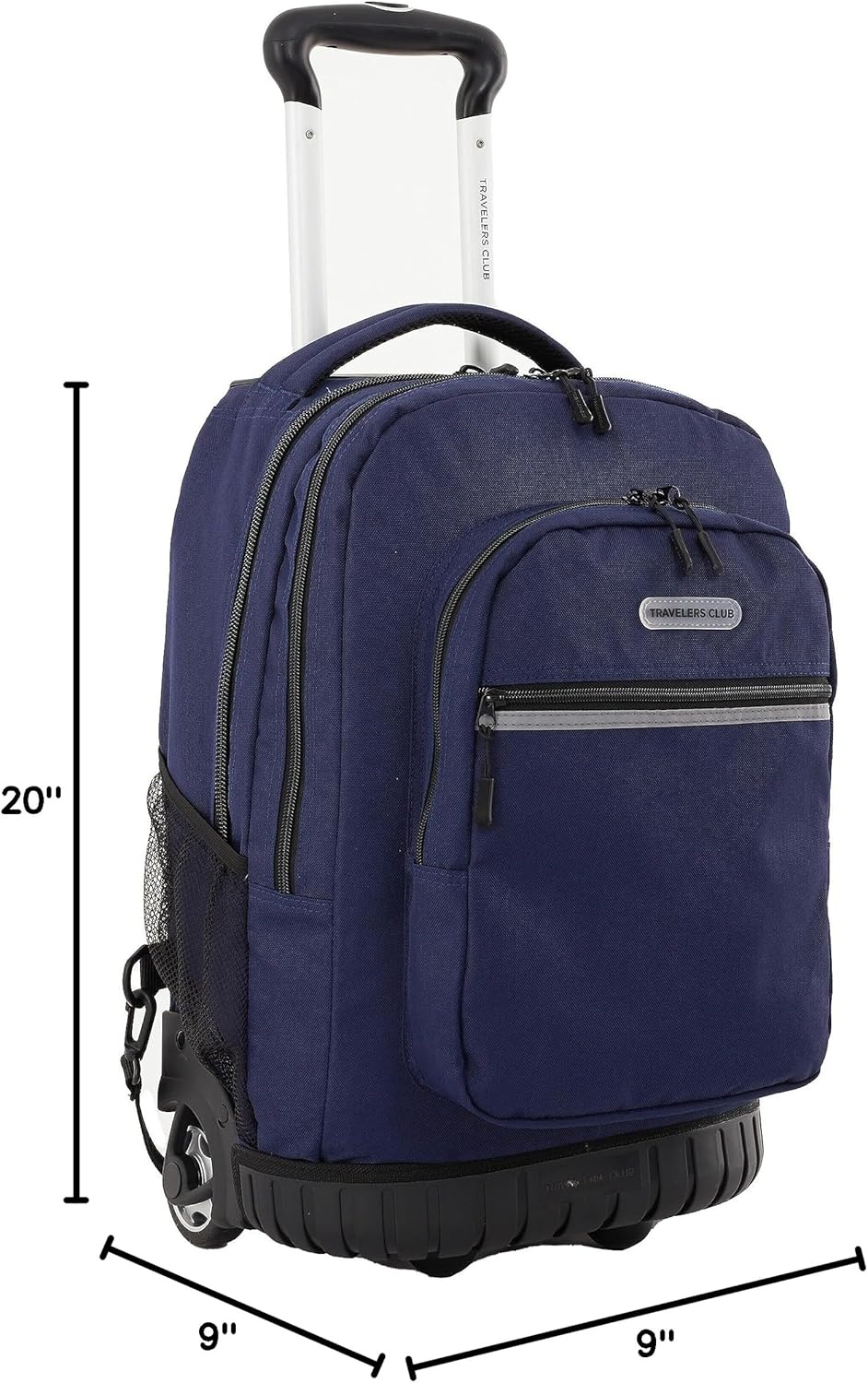 image:imageTravelers Club 18 Rolling Backpack with Shoulder Straps BlackMidnight Blue