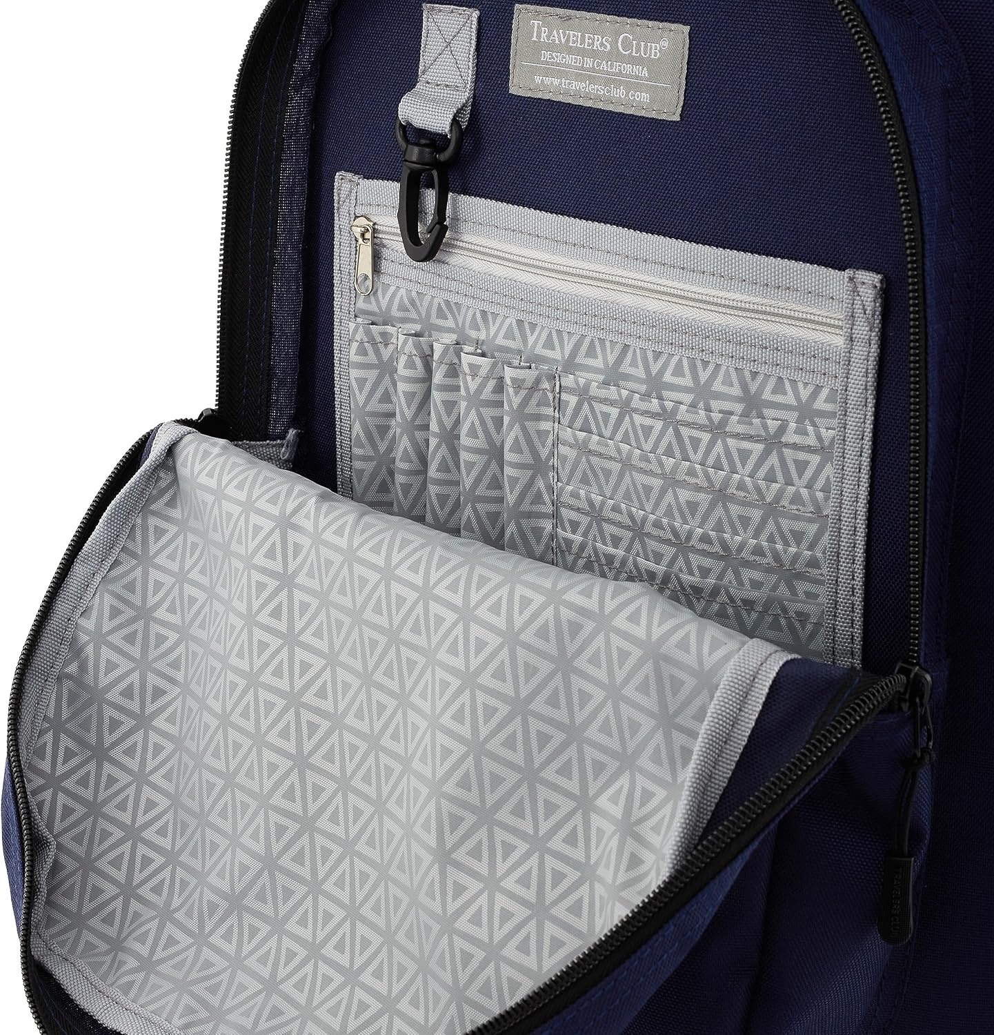 image:imageTravelers Club 18 Rolling Backpack with Shoulder Straps BlackMidnight Blue