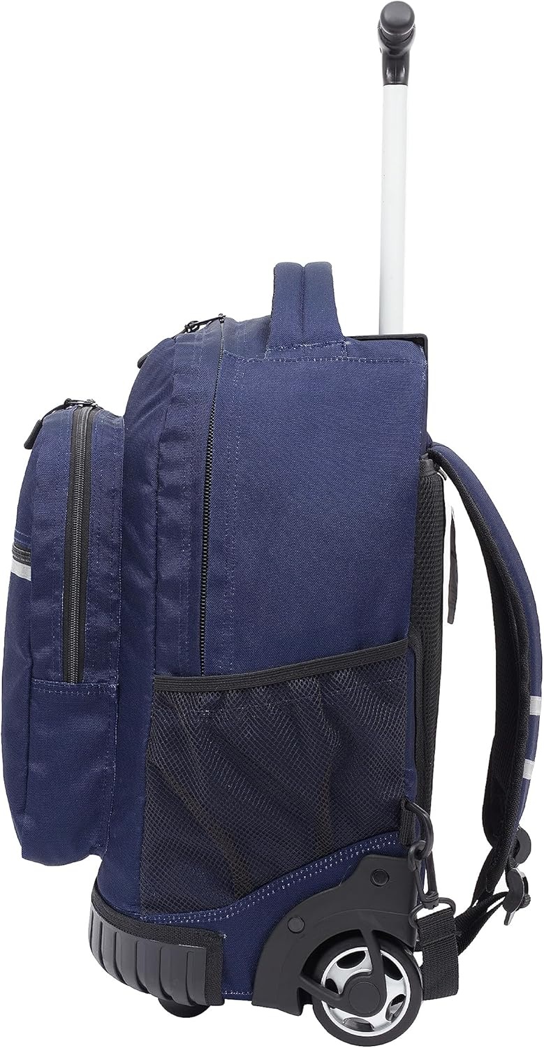 image:imageTravelers Club 18 Rolling Backpack with Shoulder Straps BlackMidnight Blue
