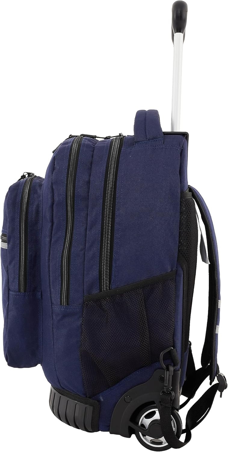 image:imageTravelers Club 18 Rolling Backpack with Shoulder Straps BlackMidnight Blue