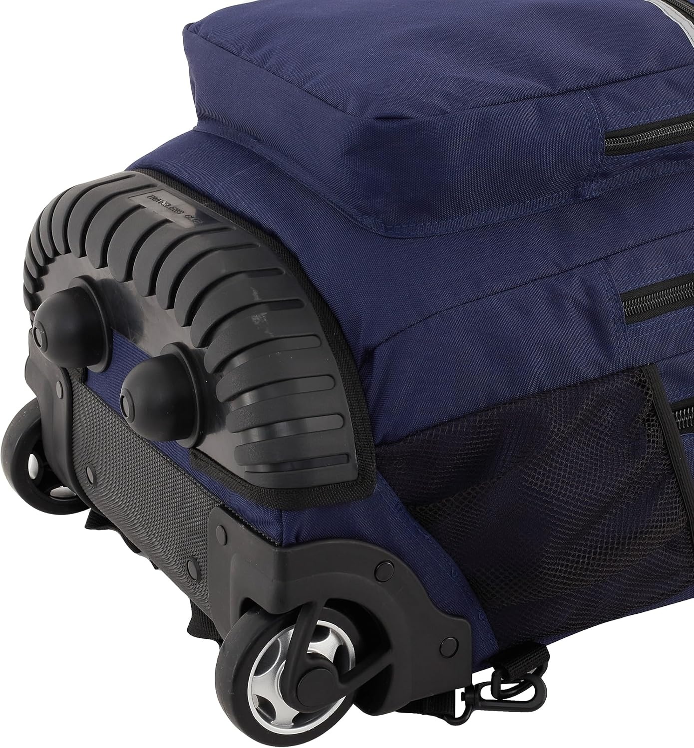 image:imageTravelers Club 18 Rolling Backpack with Shoulder Straps BlackMidnight Blue