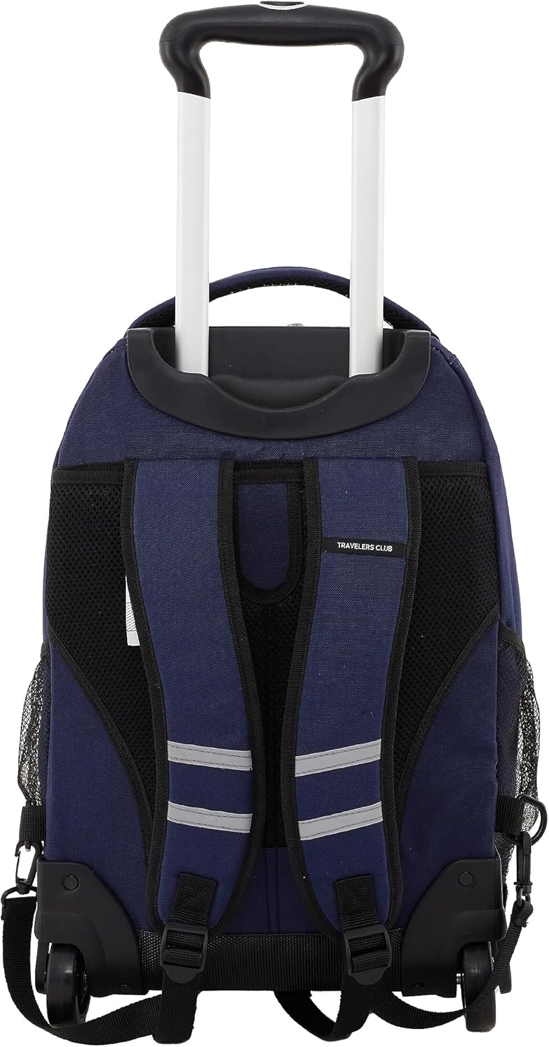 image:imageTravelers Club 18 Rolling Backpack with Shoulder Straps BlackMidnight Blue