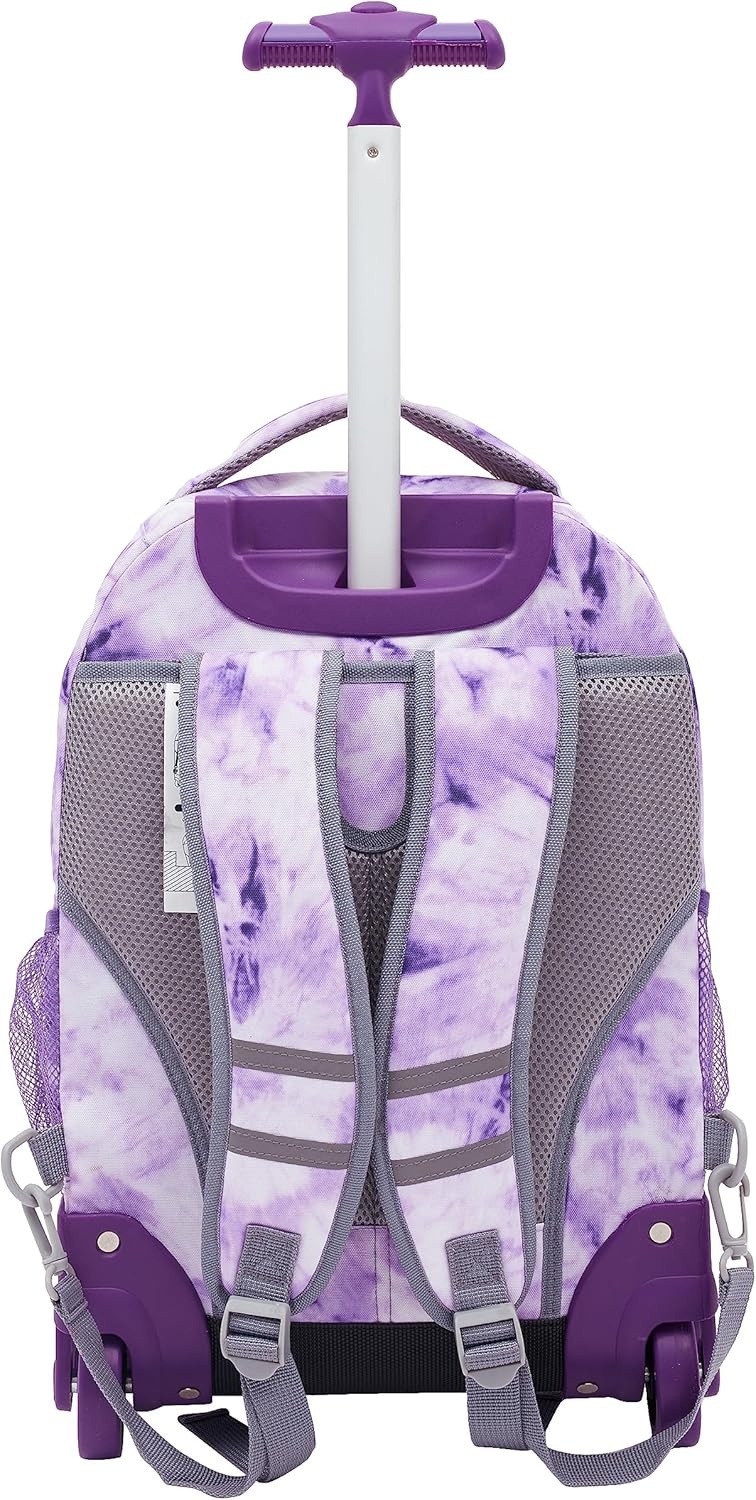 image:imageTravelers Club 18 Rolling Backpack with Shoulder Straps BlackPurple Tie