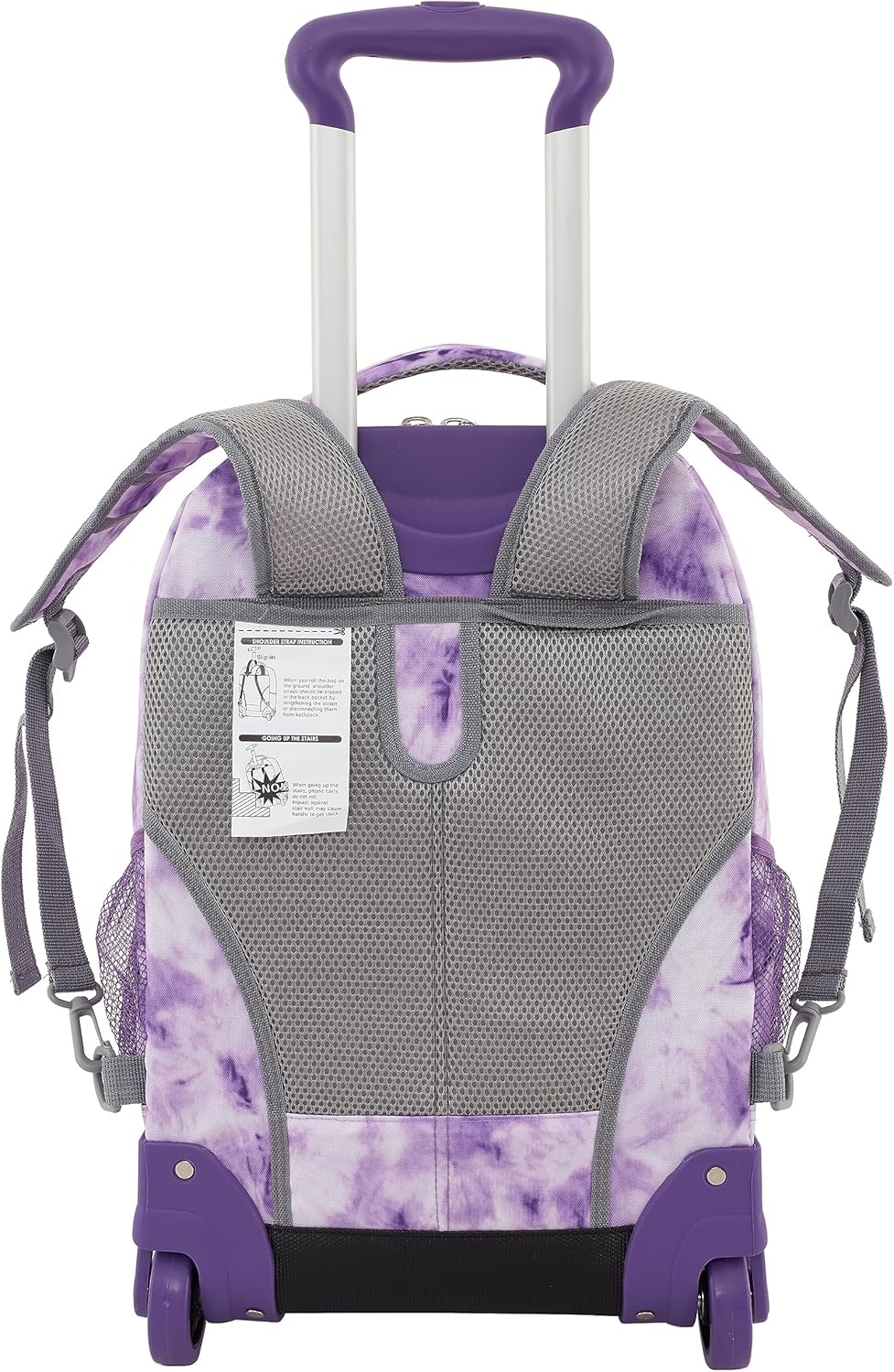 image:imageTravelers Club 18 Rolling Backpack with Shoulder Straps BlackPurple Tie