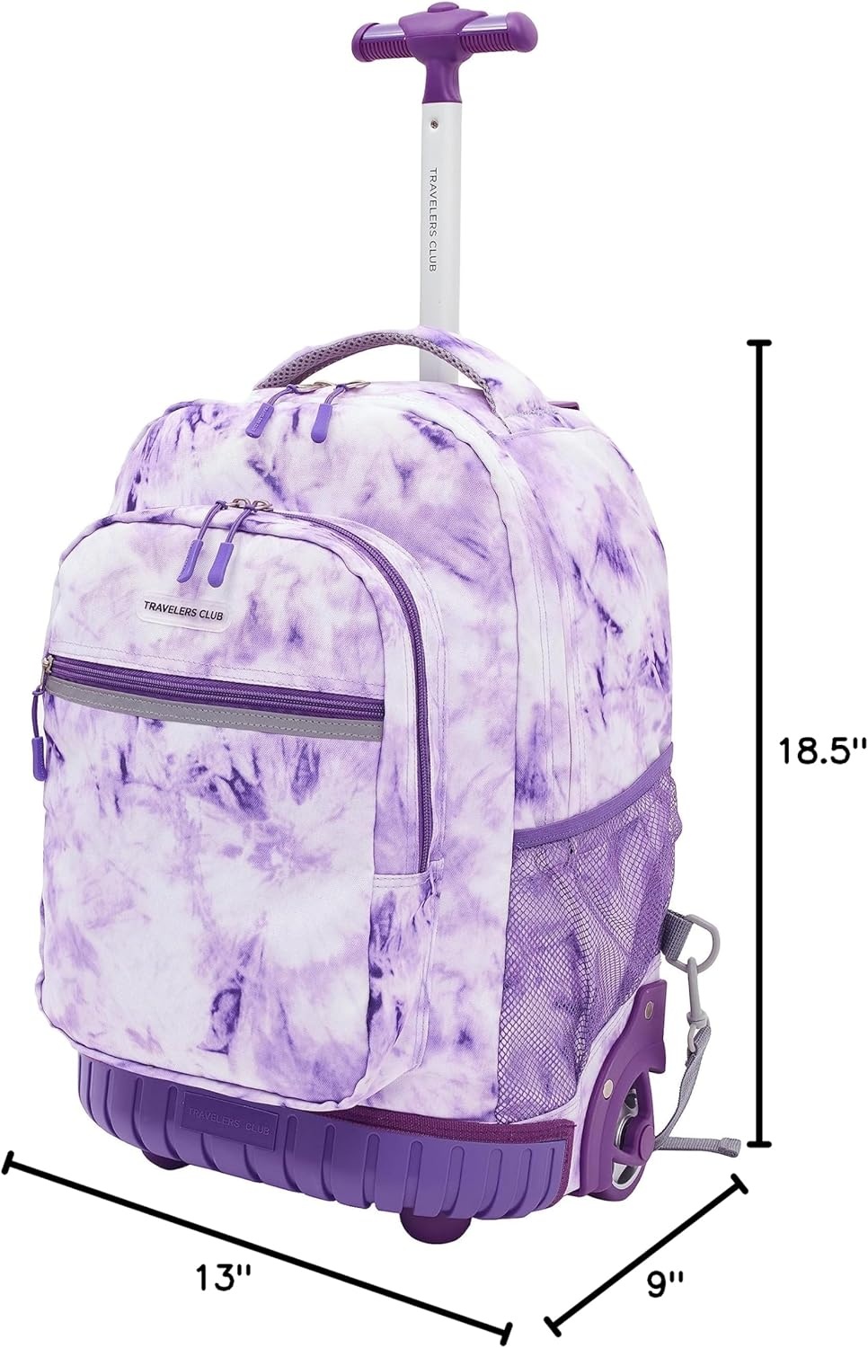 image:imageTravelers Club 18 Rolling Backpack with Shoulder Straps BlackPurple Tie