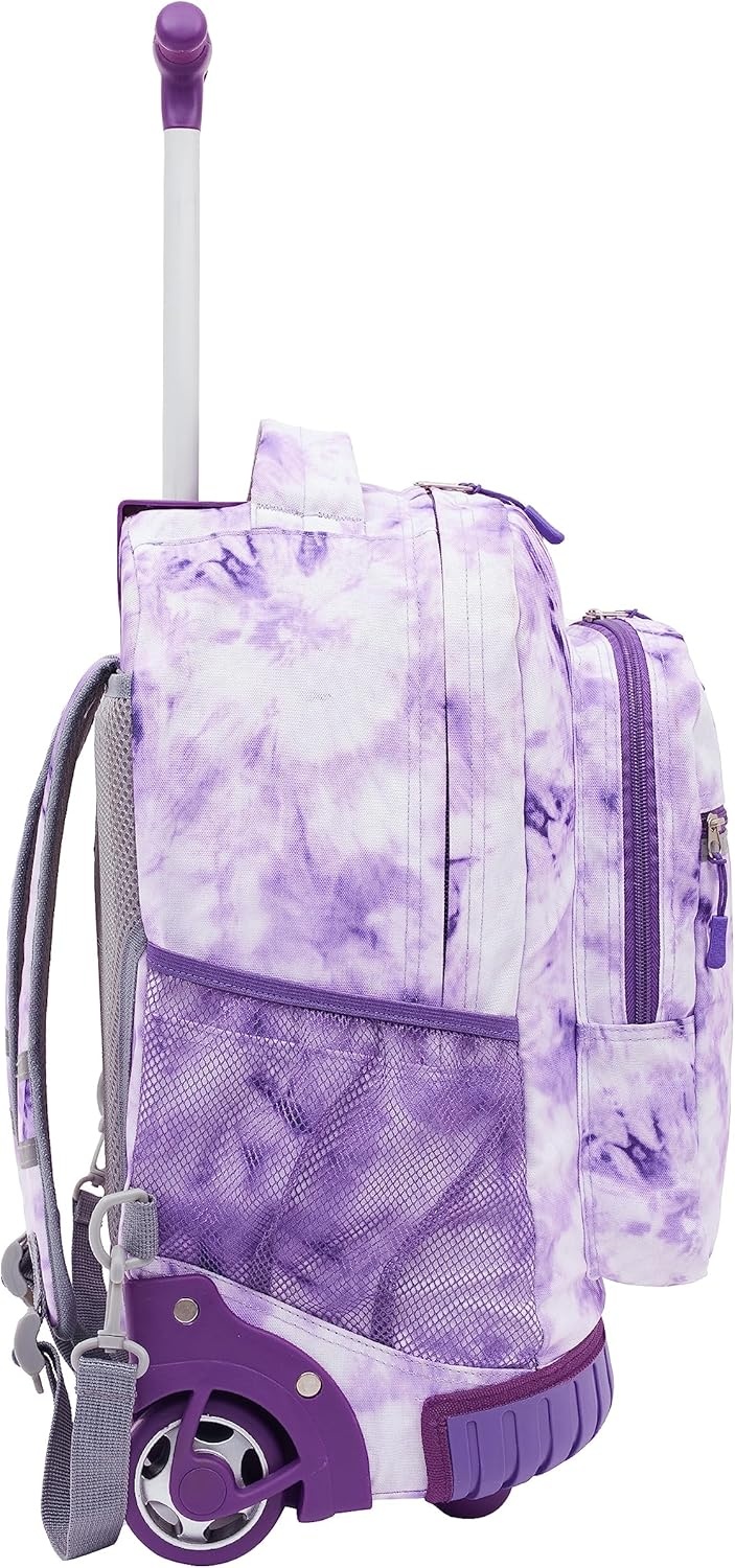 image:imageTravelers Club 18 Rolling Backpack with Shoulder Straps BlackPurple Tie