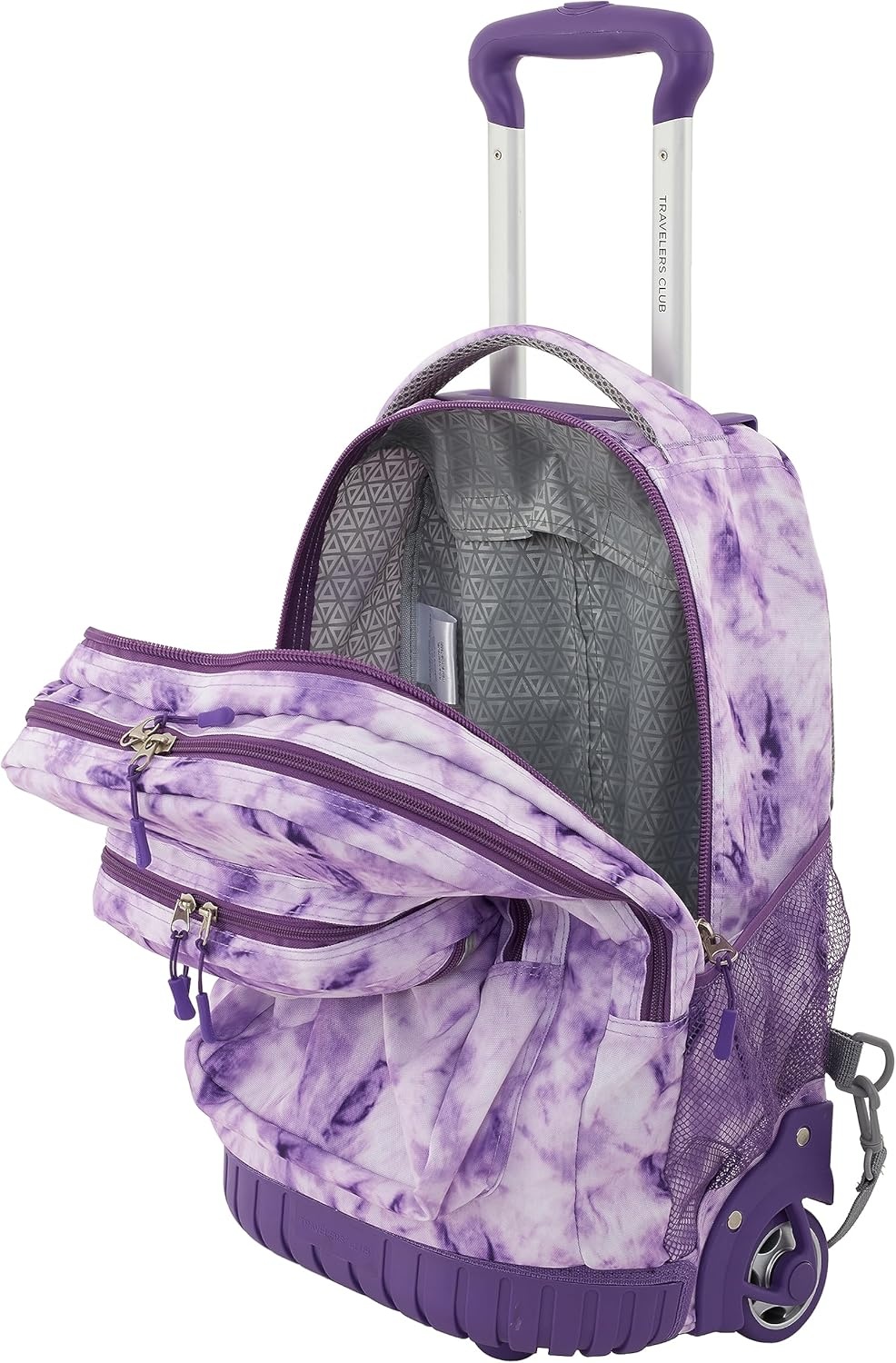 image:imageTravelers Club 18 Rolling Backpack with Shoulder Straps BlackPurple Tie
