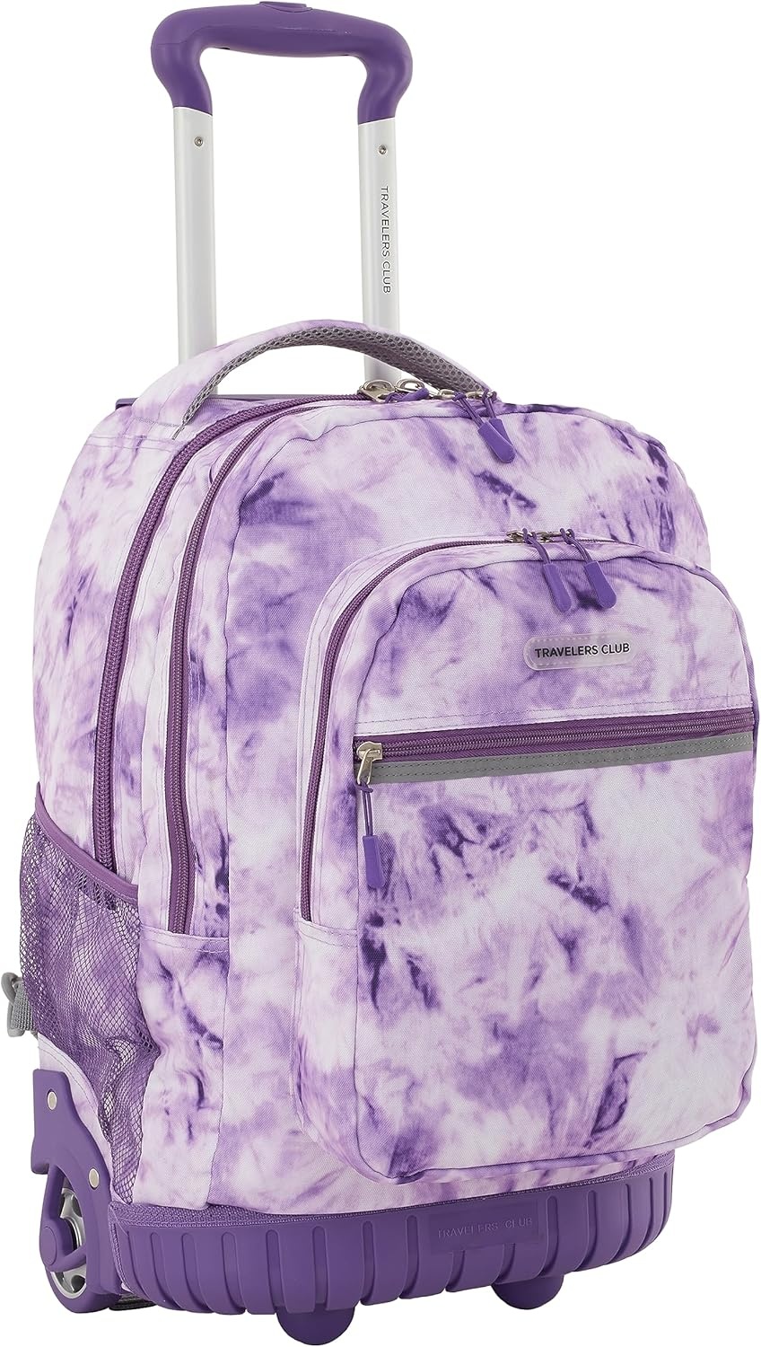 image:imageTravelers Club 18 Rolling Backpack with Shoulder Straps BlackPurple Tie