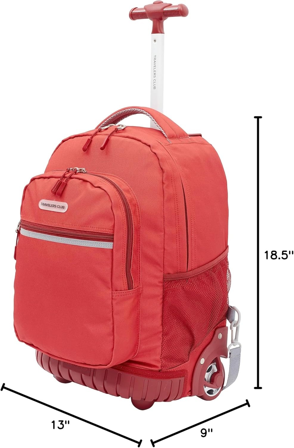 image:imageTravelers Club 18 Rolling Backpack with Shoulder Straps BlackRed