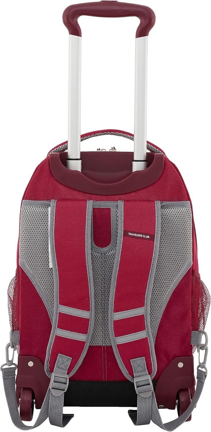 image:imageTravelers Club 18 Rolling Backpack with Shoulder Straps BlackRed