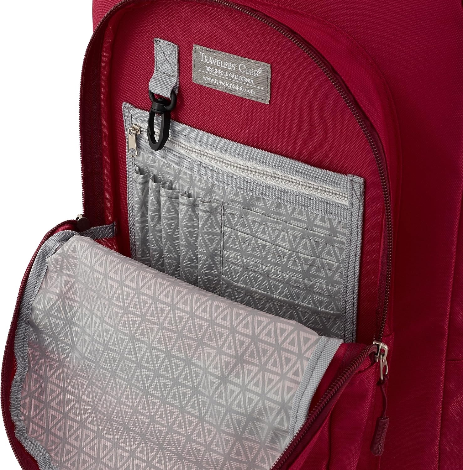image:imageTravelers Club 18 Rolling Backpack with Shoulder Straps BlackRed