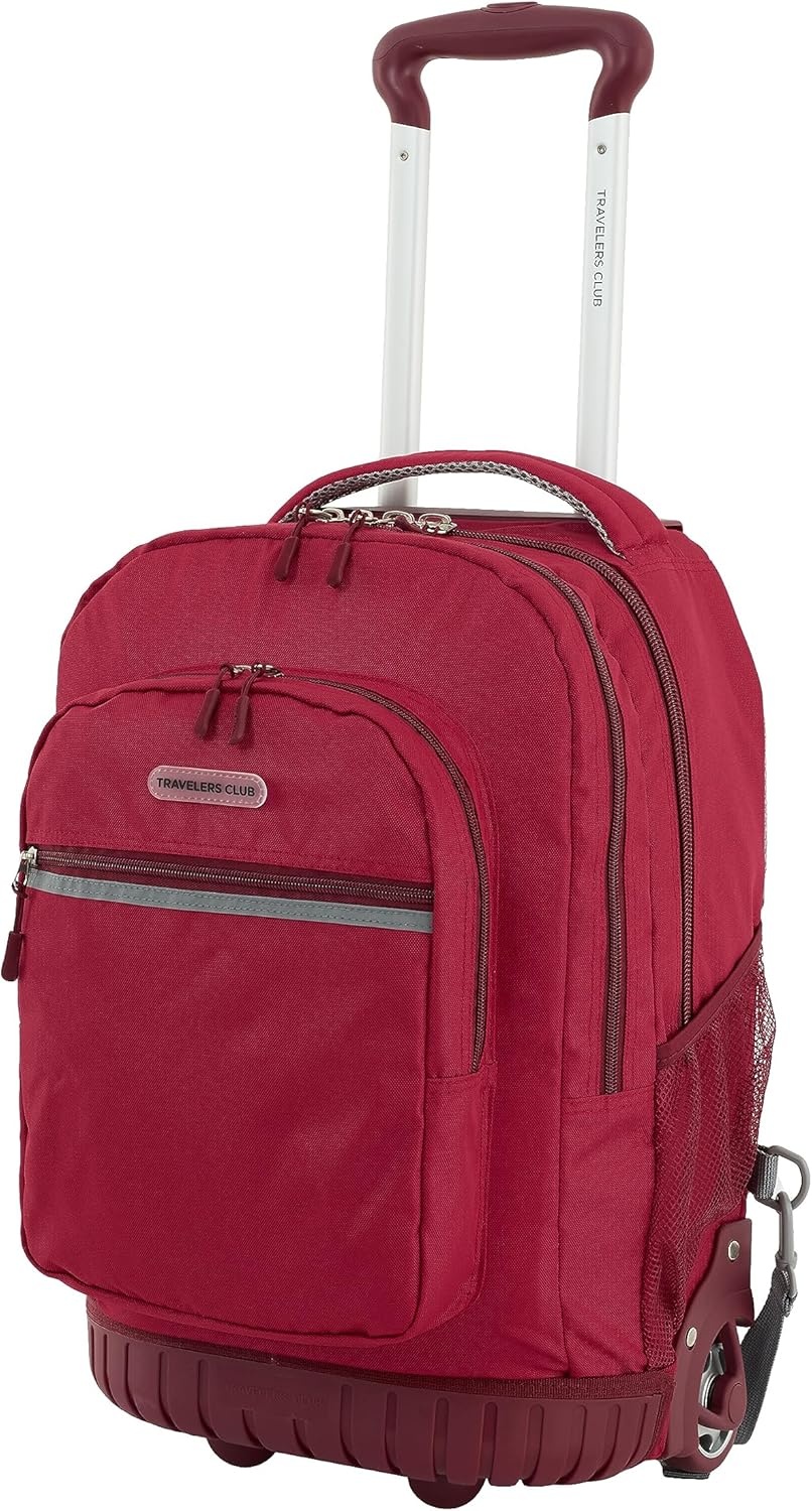 image:imageTravelers Club 18 Rolling Backpack with Shoulder Straps BlackRed