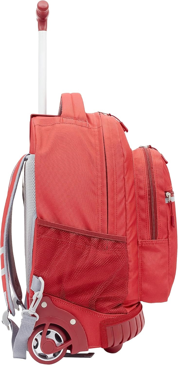 image:imageTravelers Club 18 Rolling Backpack with Shoulder Straps BlackRed