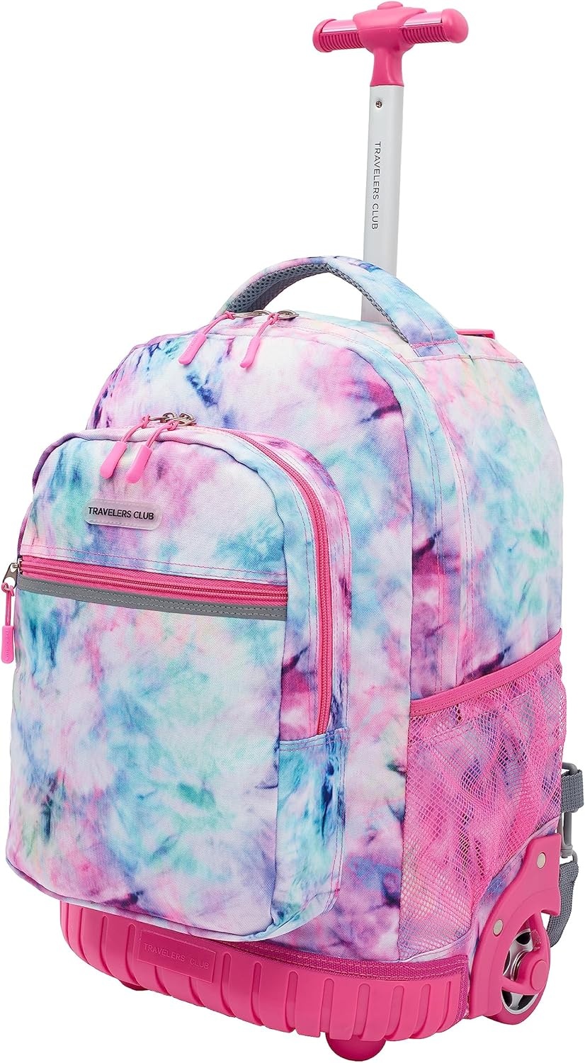image:imageTravelers Club 18 Rolling Backpack with Shoulder Straps BlackTie Dye
