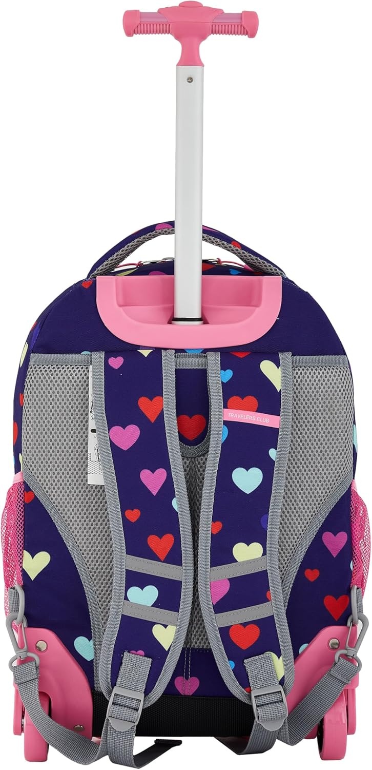 image:imageTravelers Club 4 Piece Rolling Backpack Set With AccessoriesHeartHeart