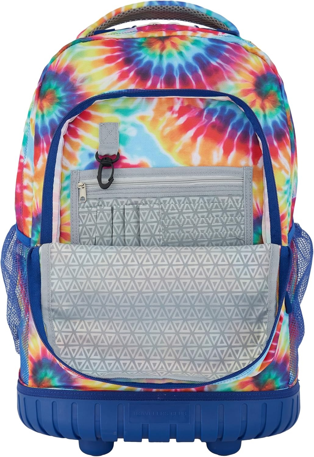 image:imageTravelers Club 4 Piece Rolling Backpack Set With AccessoriesHeartTie Dye