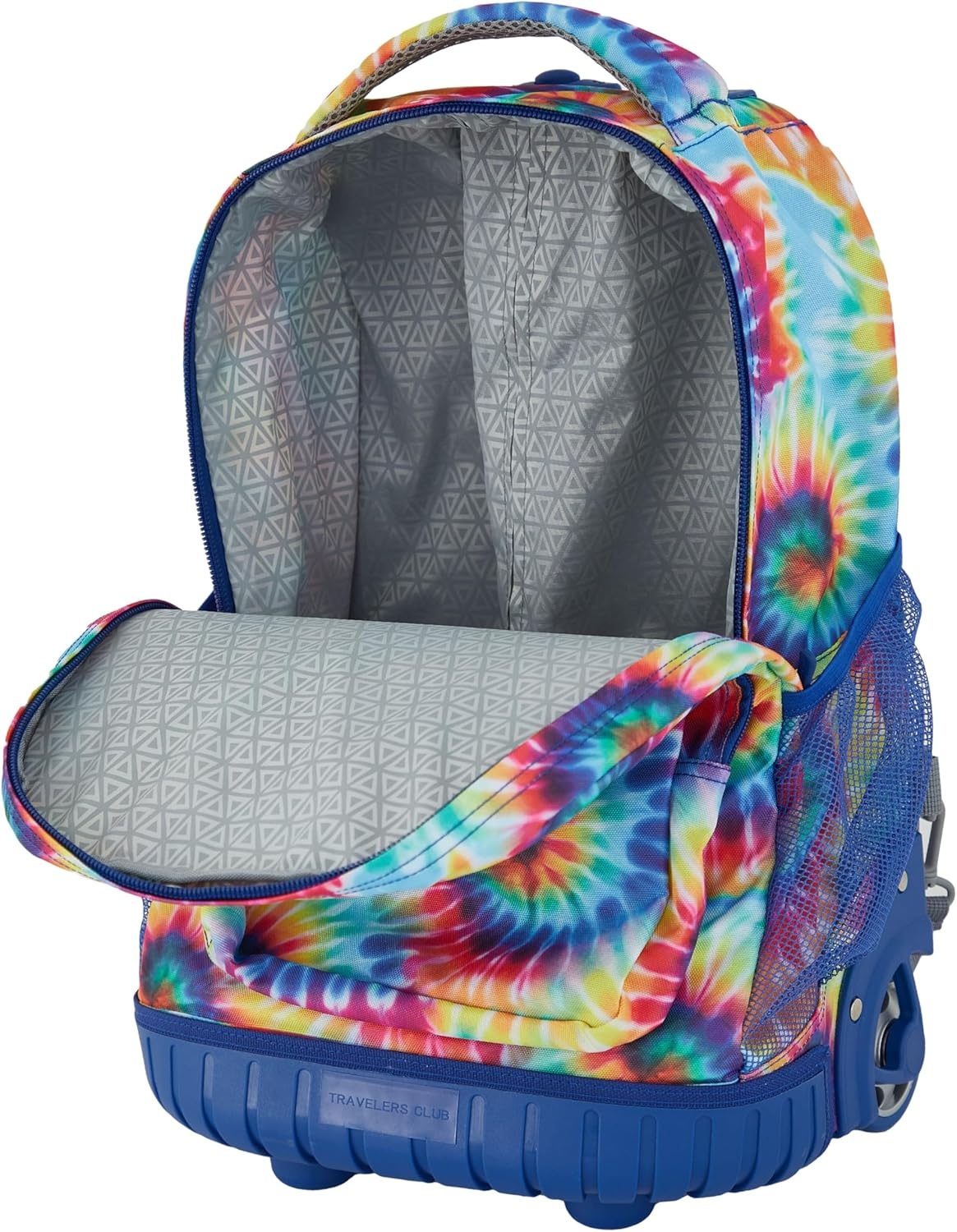 image:imageTravelers Club 4 Piece Rolling Backpack Set With AccessoriesHeartTie Dye