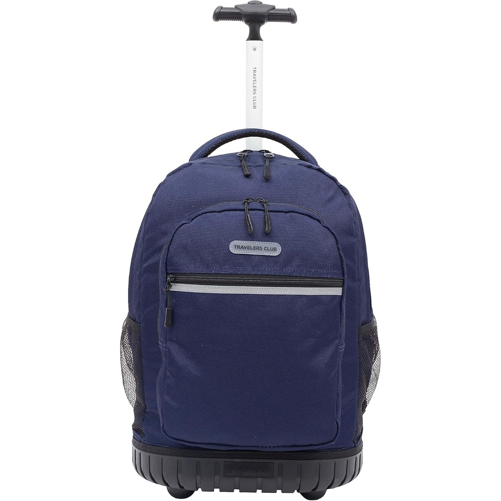 image:imageTravelers Club 18 Rolling Backpack with Shoulder Straps BlackMidnight Blue