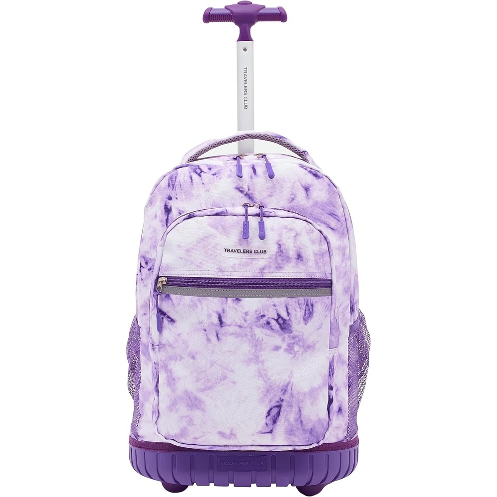 image:imageTravelers Club 18 Rolling Backpack with Shoulder Straps BlackPurple Tie