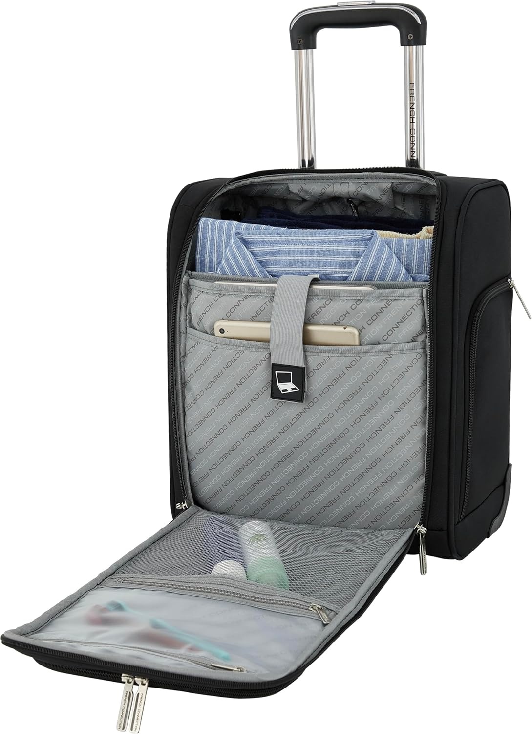 image:imageFrench Connection 16 Underseat CarryOn Luggage with USBUSBC Ports BlackBlack
