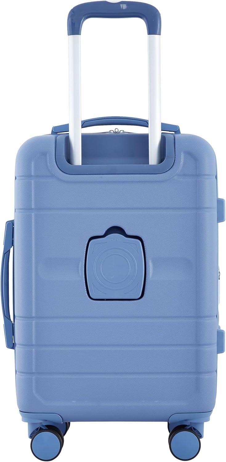 image:imageFrench Connection St Martin CarryOn Luggage with Cup HolderUSB Ports Blue DepthsStormy Blue