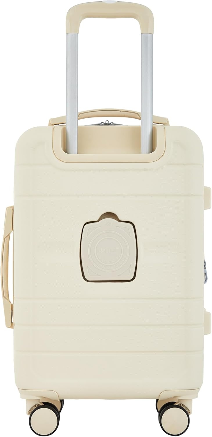image:imageFrench Connection St Martin CarryOn Luggage with Cup HolderUSB Ports Blue DepthsWhitecap Gray