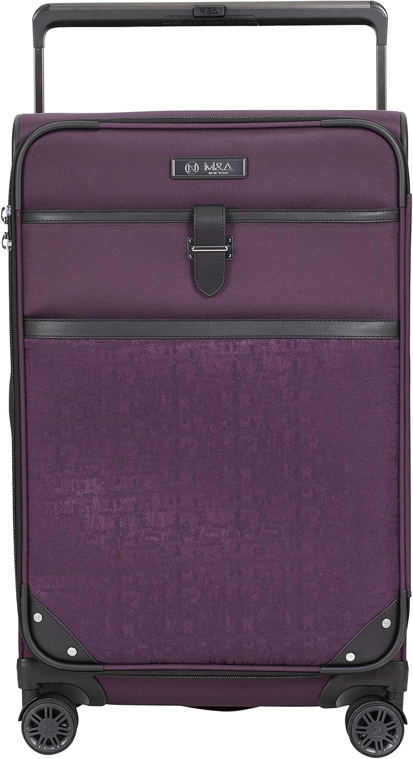 image:imageMampA Dual Opening Wide Trolley CarryOn Luggage Black 22InchPurple