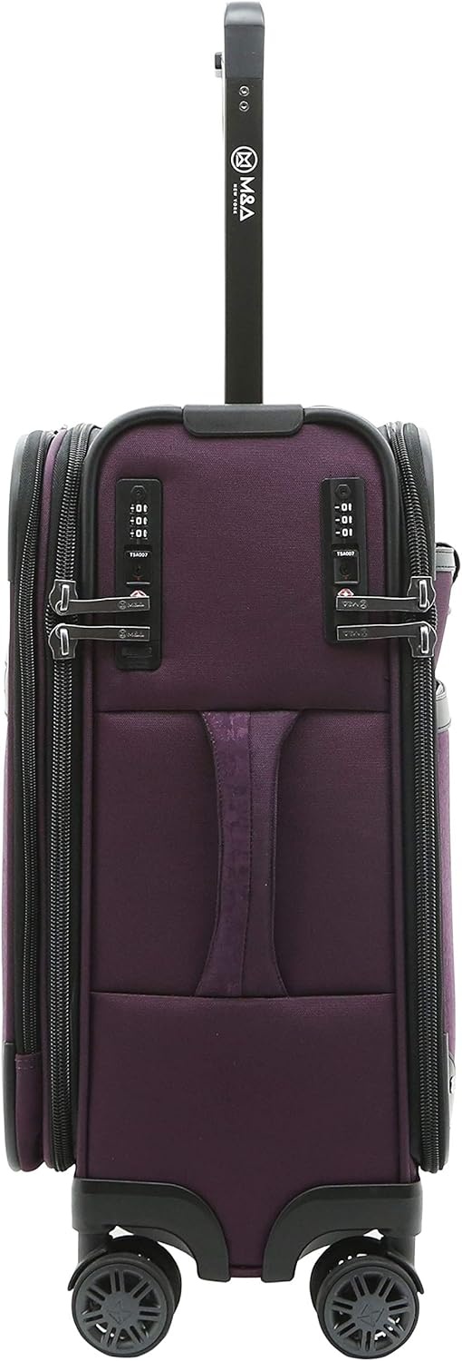 image:imageMampA Dual Opening Wide Trolley CarryOn Luggage Black 22InchPurple