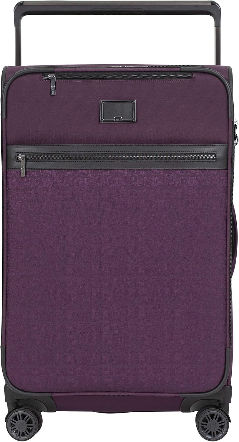 image:imageMampA Dual Opening Wide Trolley CarryOn Luggage Black 22InchPurple