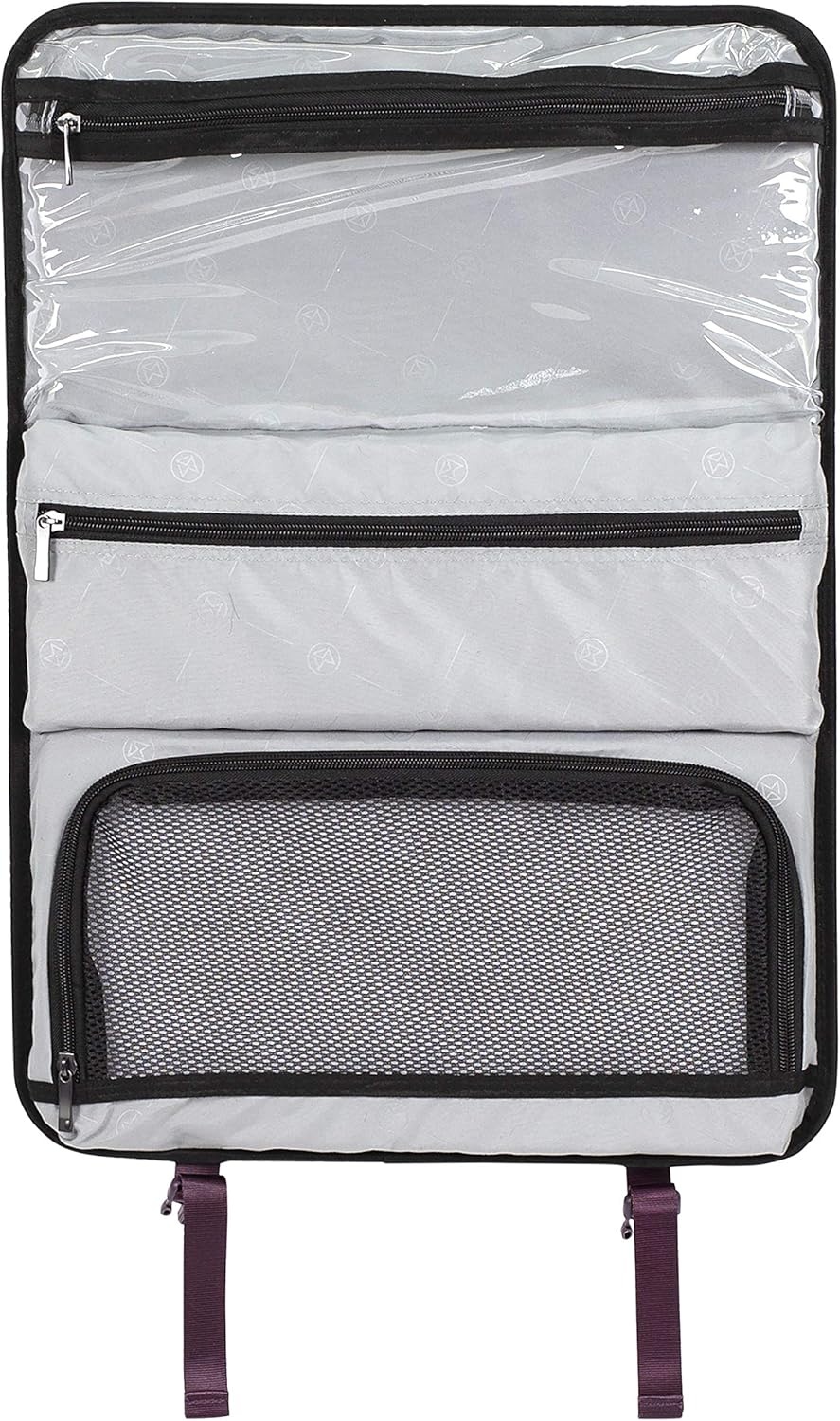 image:imageMampA Dual Opening Wide Trolley CarryOn Luggage Black 22InchPurple