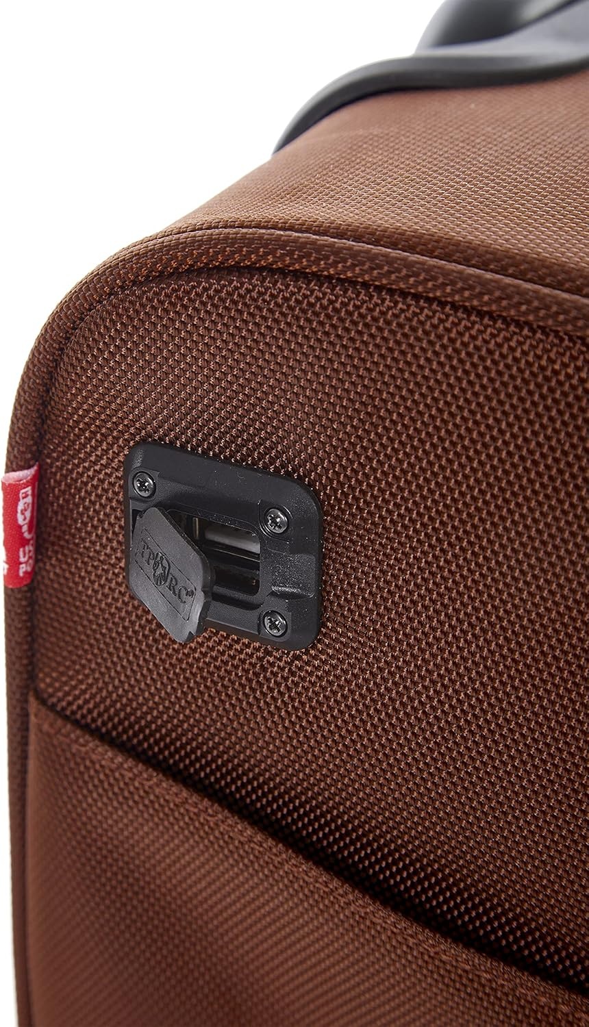 image:imageTPRC 15 Underseat CarryOn Luggage Airline Approved Personal Item with USB Charging Port PurpleBrown