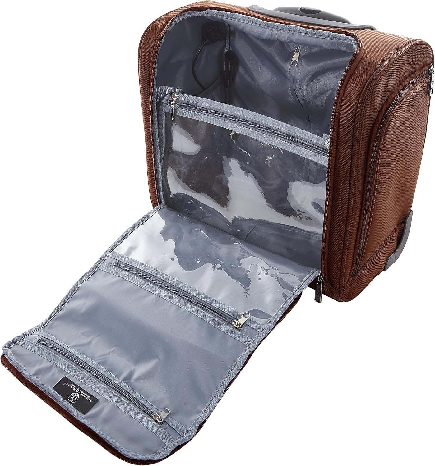 image:imageTPRC 15 Underseat CarryOn Luggage Airline Approved Personal Item with USB Charging Port PurpleBrown