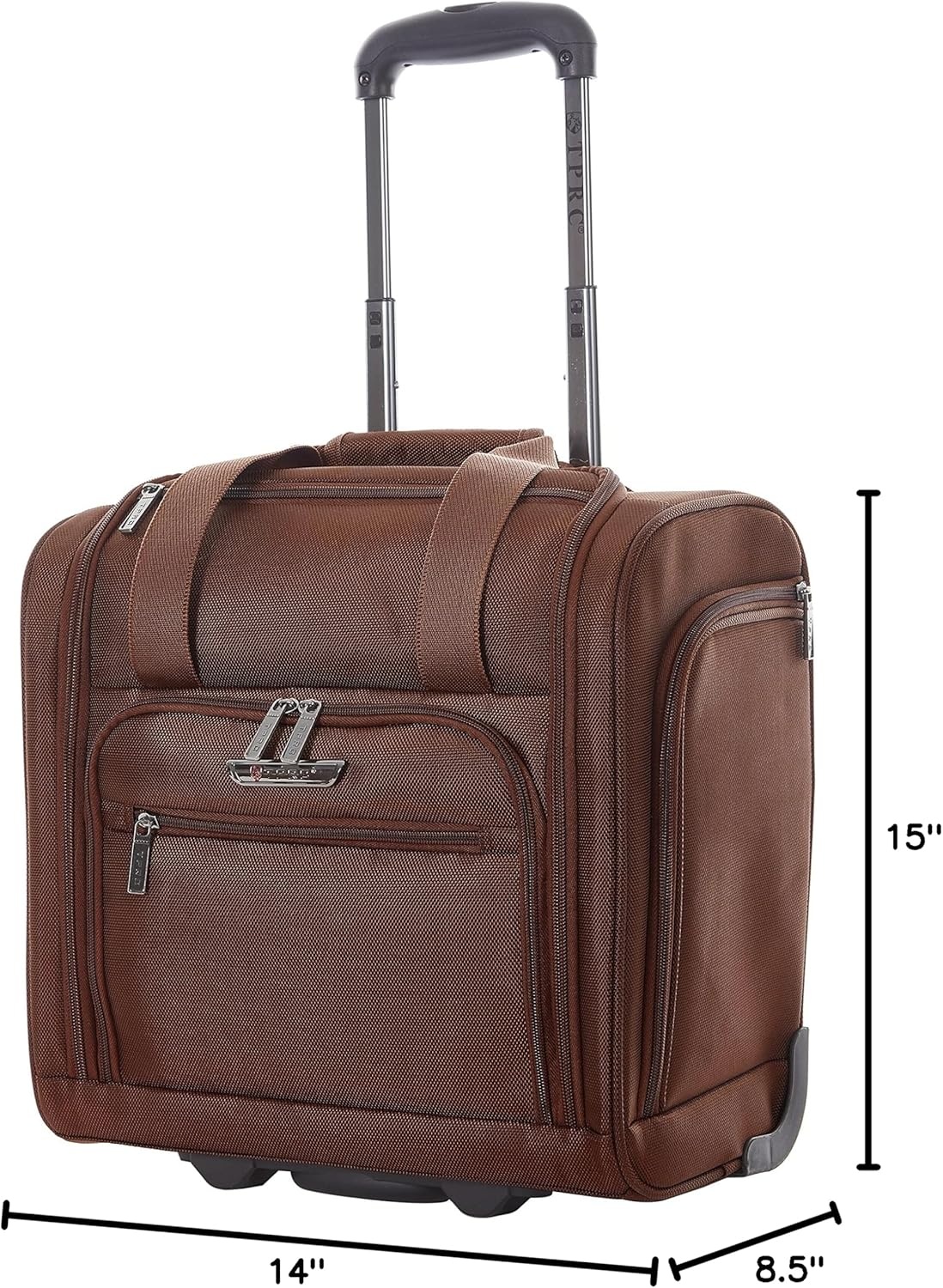 image:imageTPRC 15 Underseat CarryOn Luggage Airline Approved Personal Item with USB Charging Port PurpleBrown