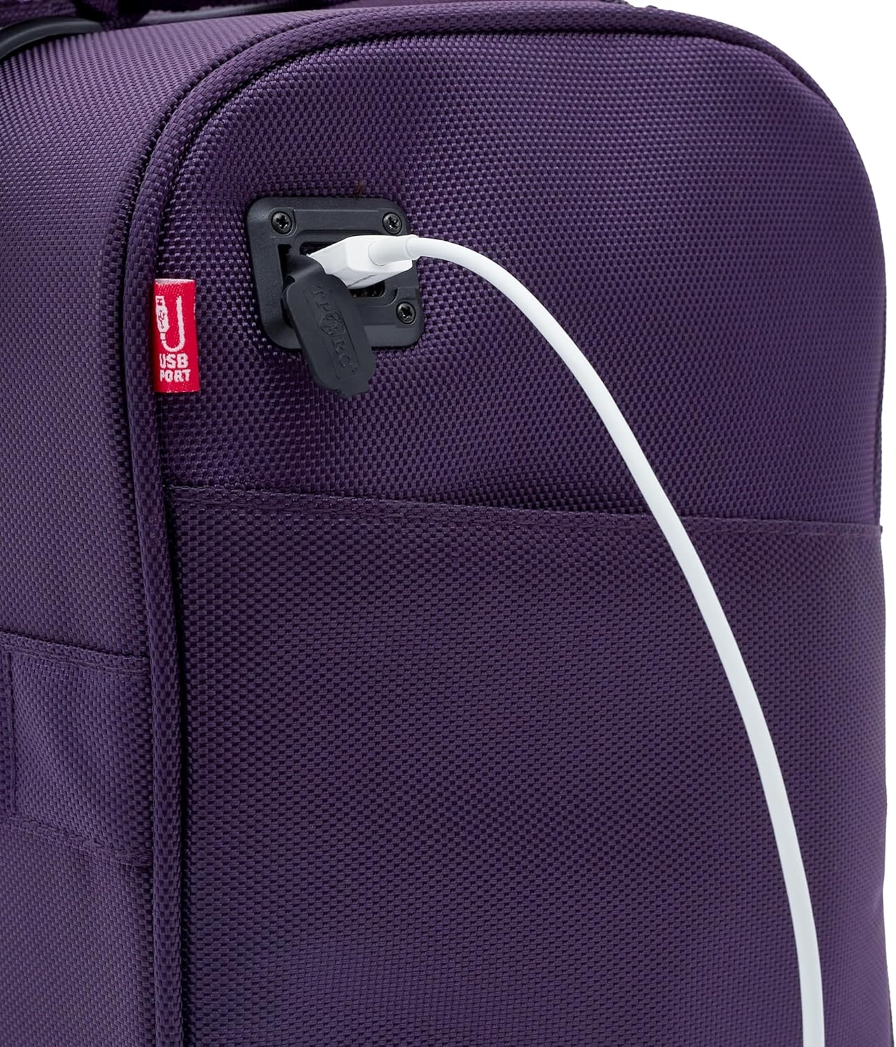 image:imageTPRC 15 Underseat CarryOn Luggage Airline Approved Personal Item with USB Charging Port PurplePurple
