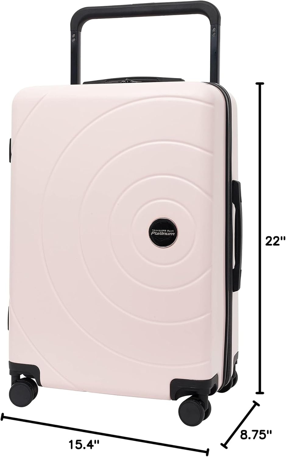 image:imageTravelers Club 2PC or 20 Odyssey Luggage Set Blush 20 CarryOnBlush
