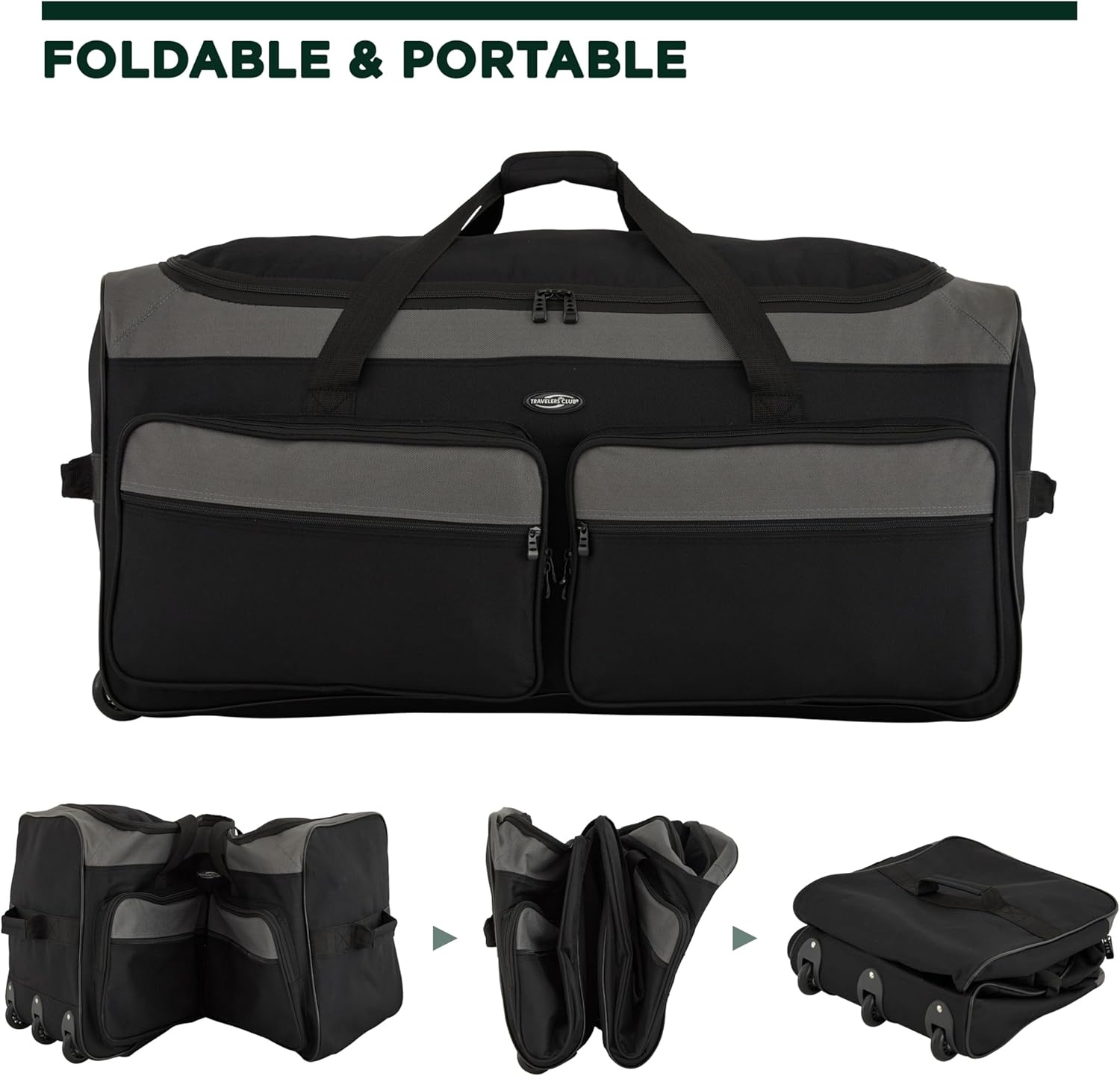 image:imageTravelers Club 36 Asgard 3Wheel Rolling Duffel BagBlack