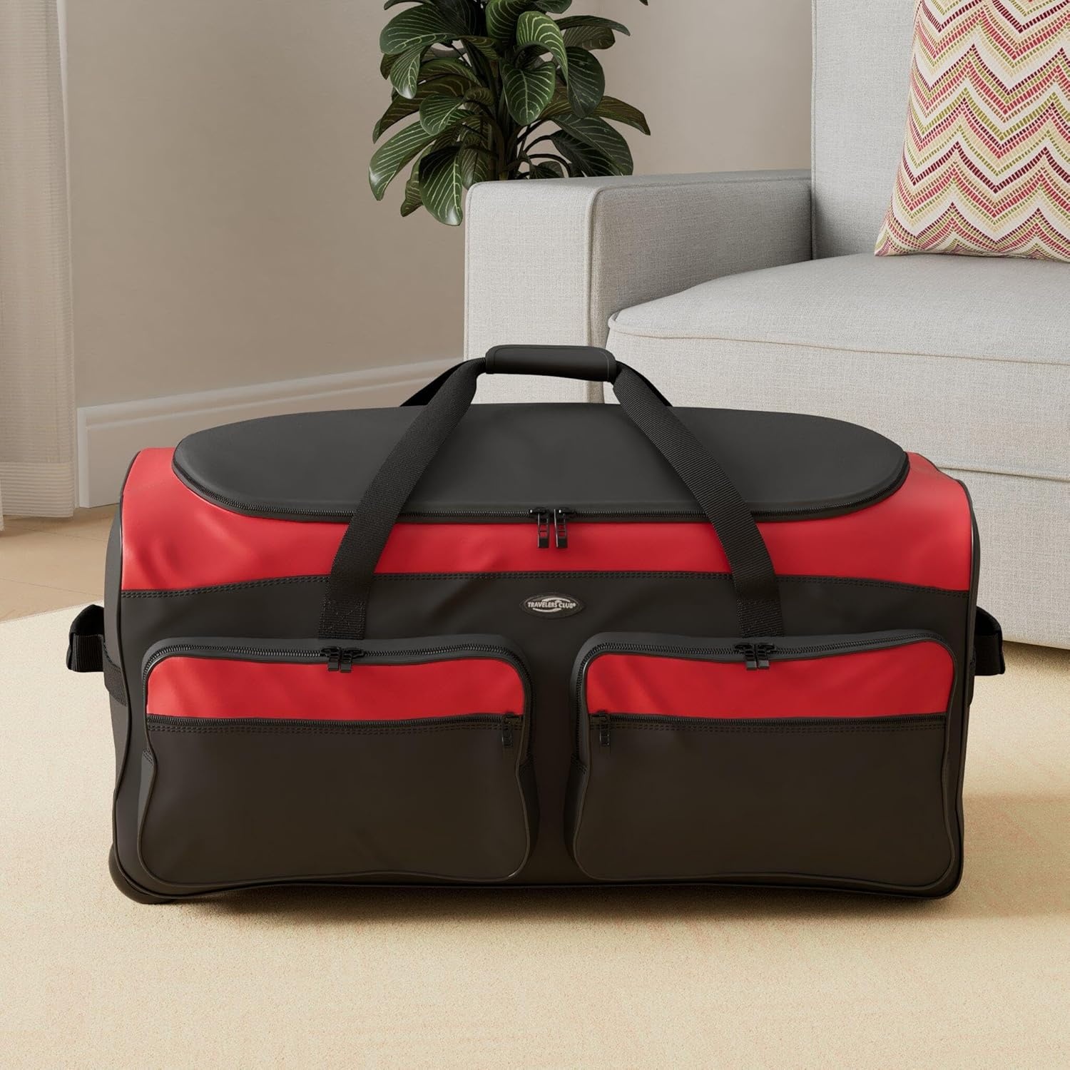 image:imageTravelers Club 36 Asgard 3Wheel Rolling Duffel BagRed