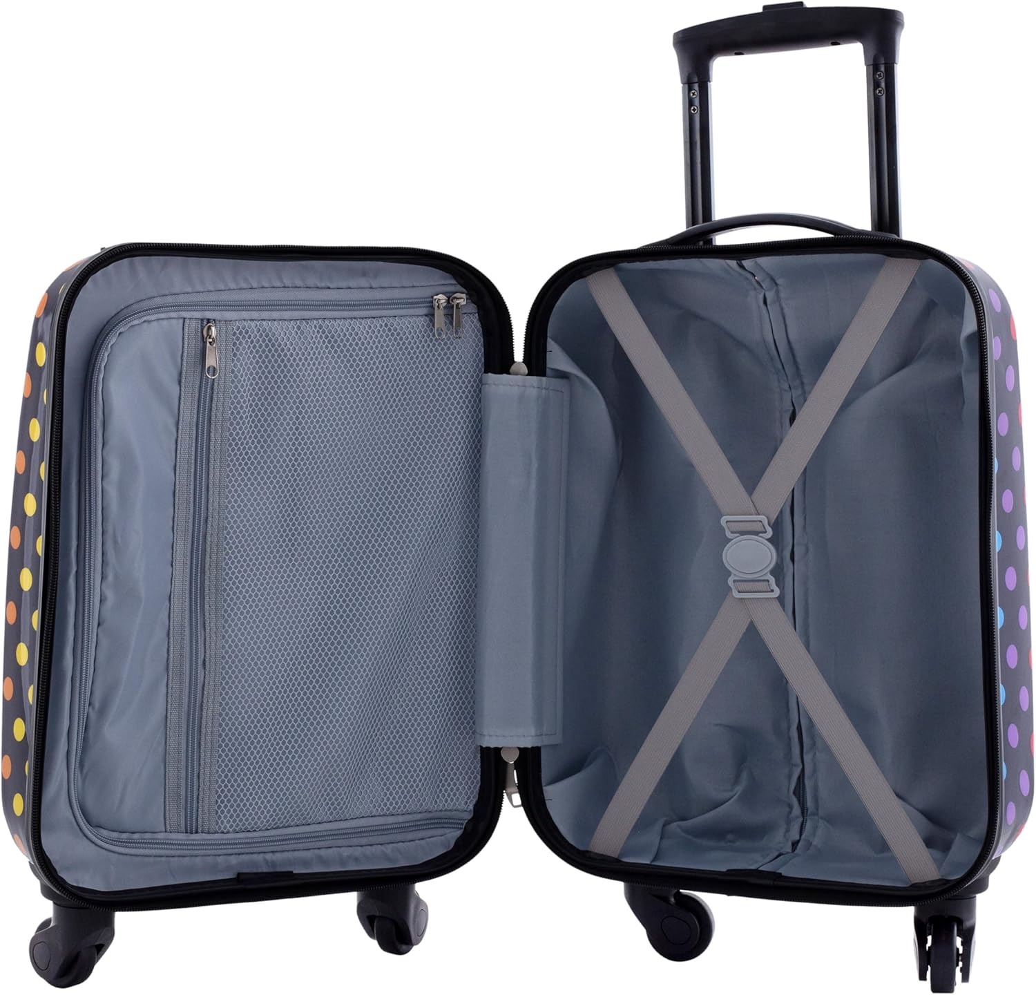 image:imageTravelers Club 5 Piece Kids Luggage Set ButterflyBlack Polkadot