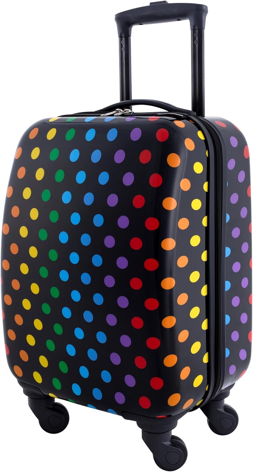 image:imageTravelers Club 5 Piece Kids Luggage Set ButterflyBlack Polkadot