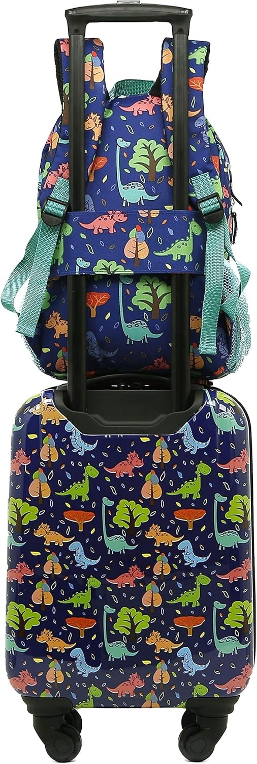 image:imageTravelers Club 5 Piece Kids Luggage Set ButterflyDino