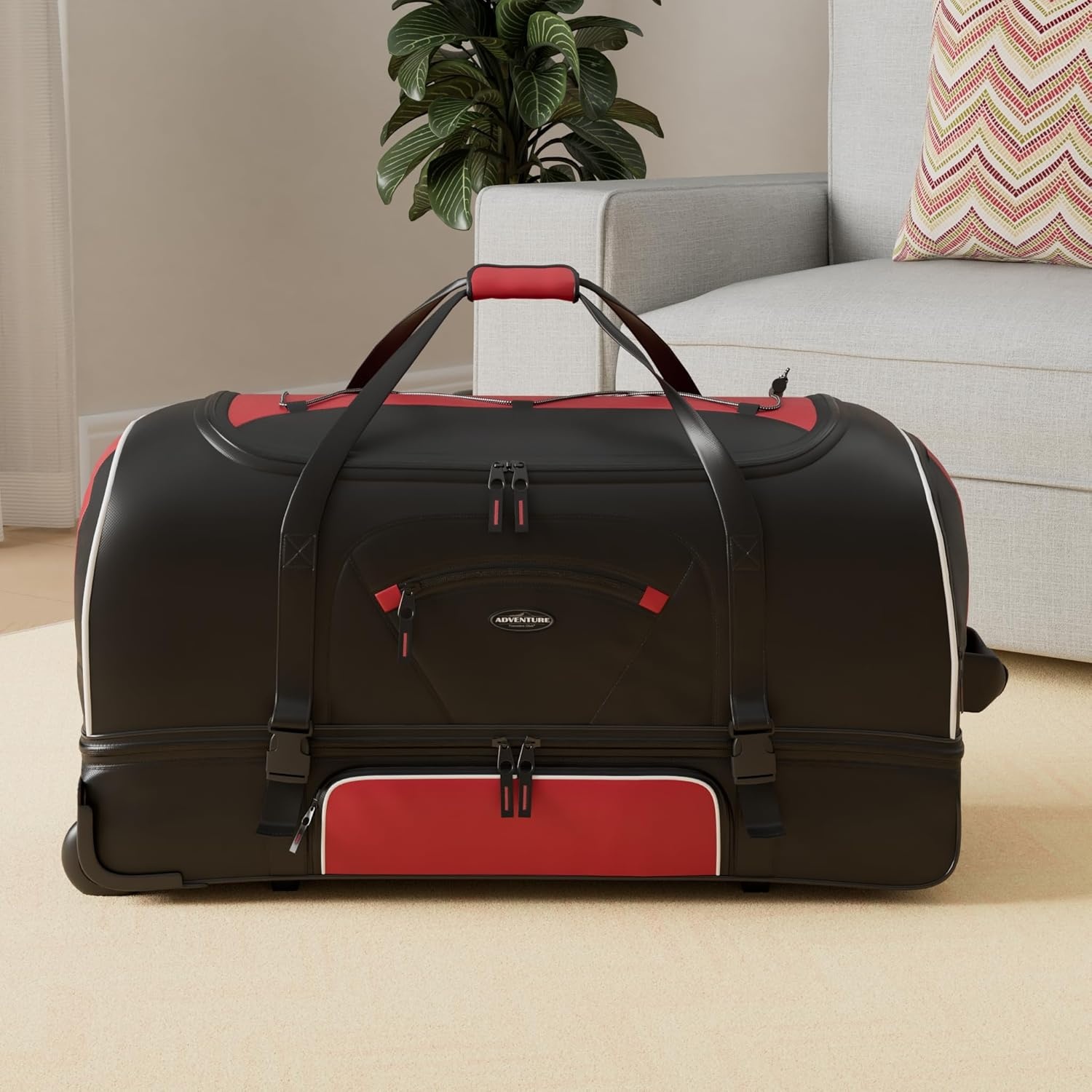 image:imageTravelers Club Adventure Rolling Travel Duffel BagRed