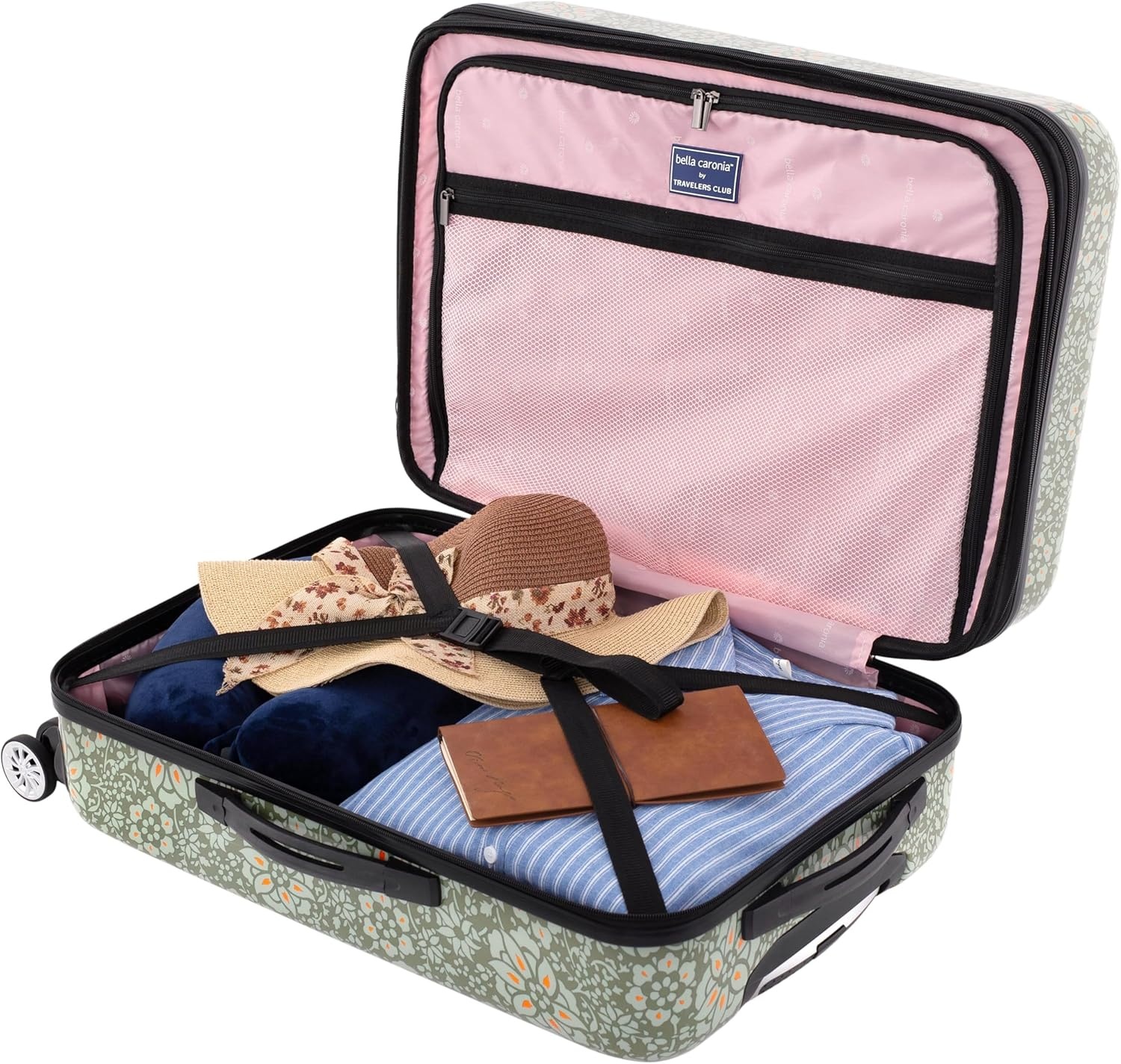 image:imageTravelers Club Unisex Bella Caronia Deluxe 20 3 Piece or 7 Piece Luggage amp Travel Accessories Set JamilaJamila