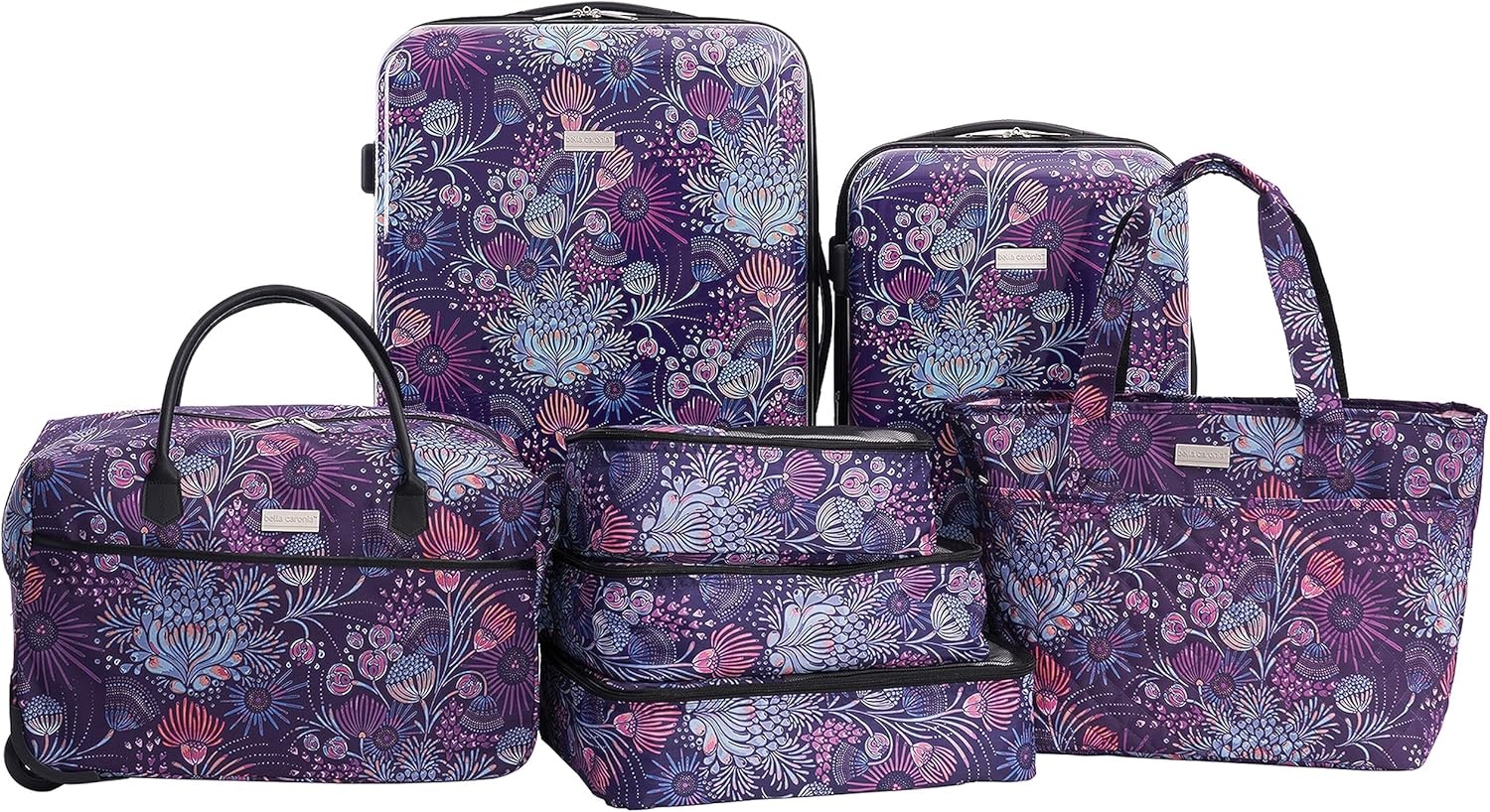 image:imageTravelers Club Unisex Bella Caronia Deluxe 20 3 Piece or 7 Piece Luggage amp Travel Accessories Set JamilaJardin