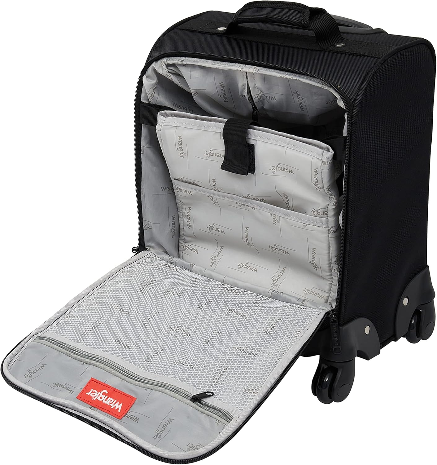 image:imageWrangler 17 Underseat Spinner CarryOn Luggage CharcoalBlack